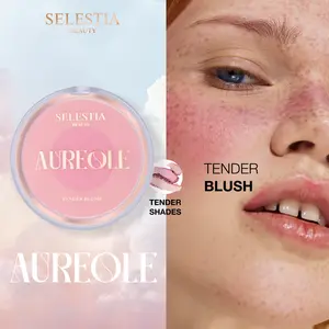 SELESTIA BEAUTY Blush Duo Aureole - High Pigmented Pink Blush for Cheeks - Blush Powder with Matte Finish - Easy-to-Blend Texture