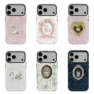 Viral Rococo Swan Print Phone Case, Soft Romantic Aesthetic, Coquette Swan Lace Cover, Compatible for iPhone 17 16 15 14 13 12 11 and for Samsung S26 S25 S24 S23 S22 S21, Perfect Holiday Gift, Accessories, Smartphone