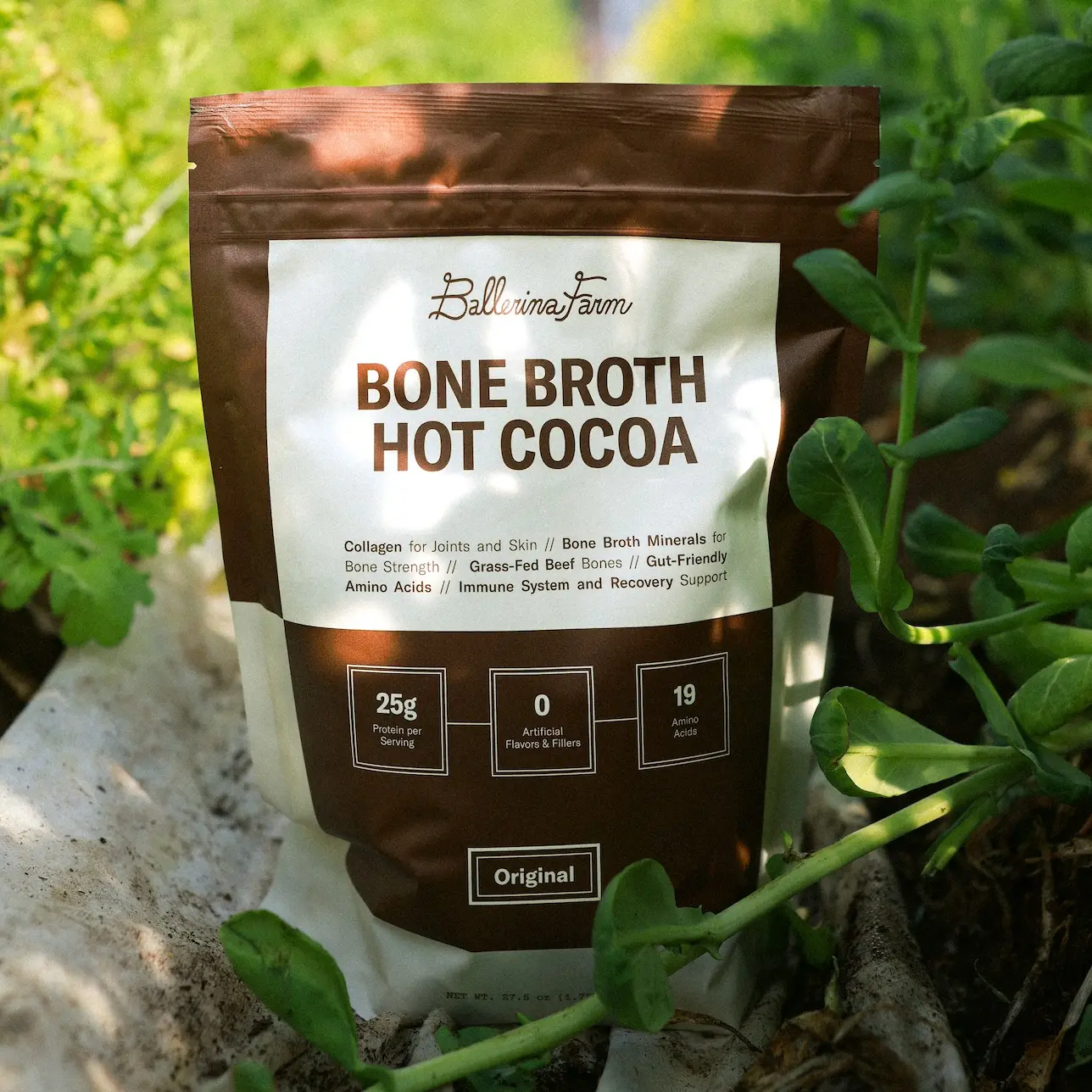 Bone Broth Hot Cocoa - 25g Protein & Amino Acids for Gut Health Joints Skin Hair Nails - 20 Servings per Package