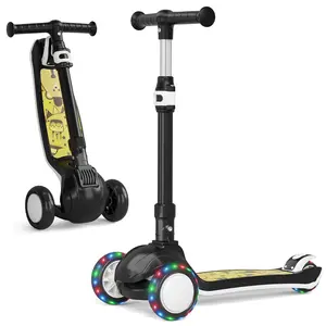 Commugo D1 Foldable Kick Scooter For Kids Ages 3-12, 3-Wheel Kids Scooter, Max Load 110 Lbs, Adjustable Height, Foot Brakes, Lean-to-Steer,Easy To Carry, Suitable For Kids' Outdoor Sliding, Gift For Boys&Girls summerwins