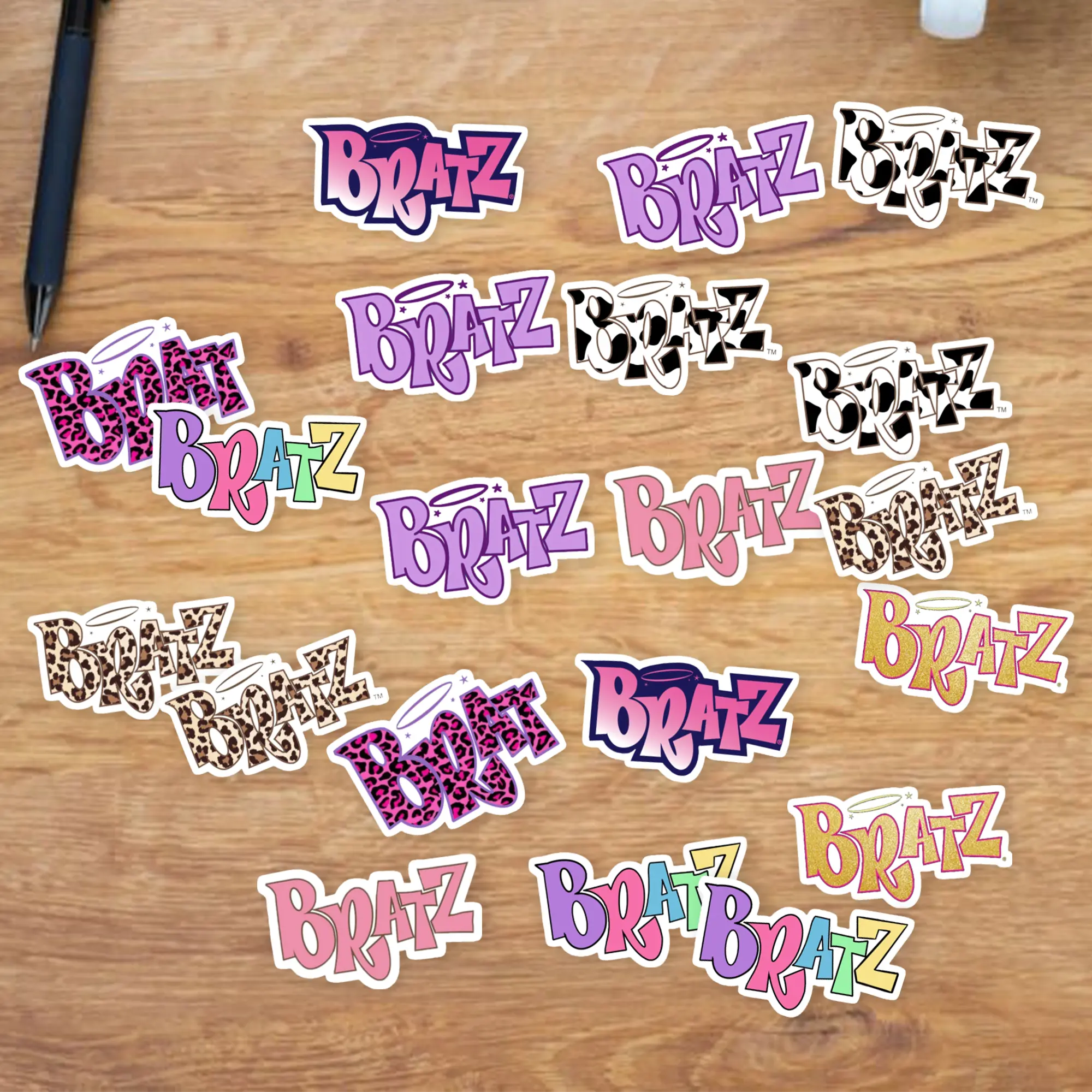 Stickers Pack 20 Pcs Purple Bike Luggage Colorful Bratz Aesthetic Water Logo Guitar Laptop Bumper Waterproof Bottle Car Vinyl Skateboard