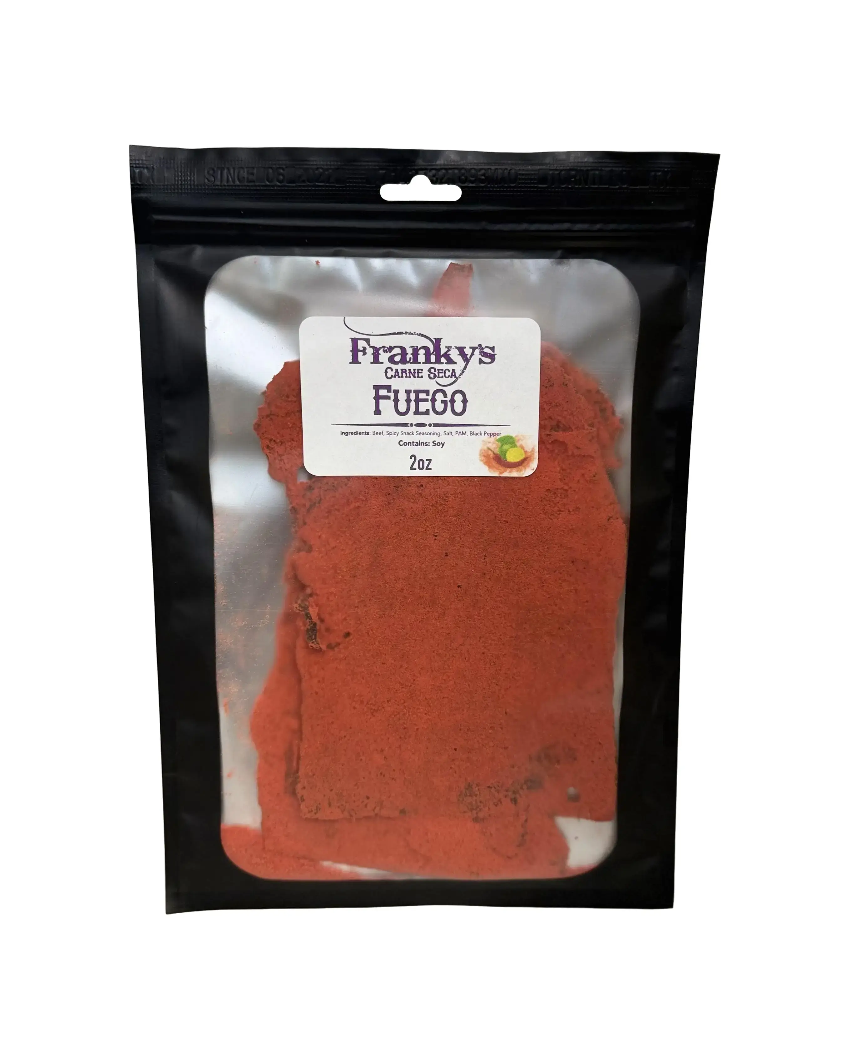 Franky's Carne Seca Gourmet Beef Jerky - Spicy 2oz Dried Food Snack, Flavorful On-the-Go Savory Treat