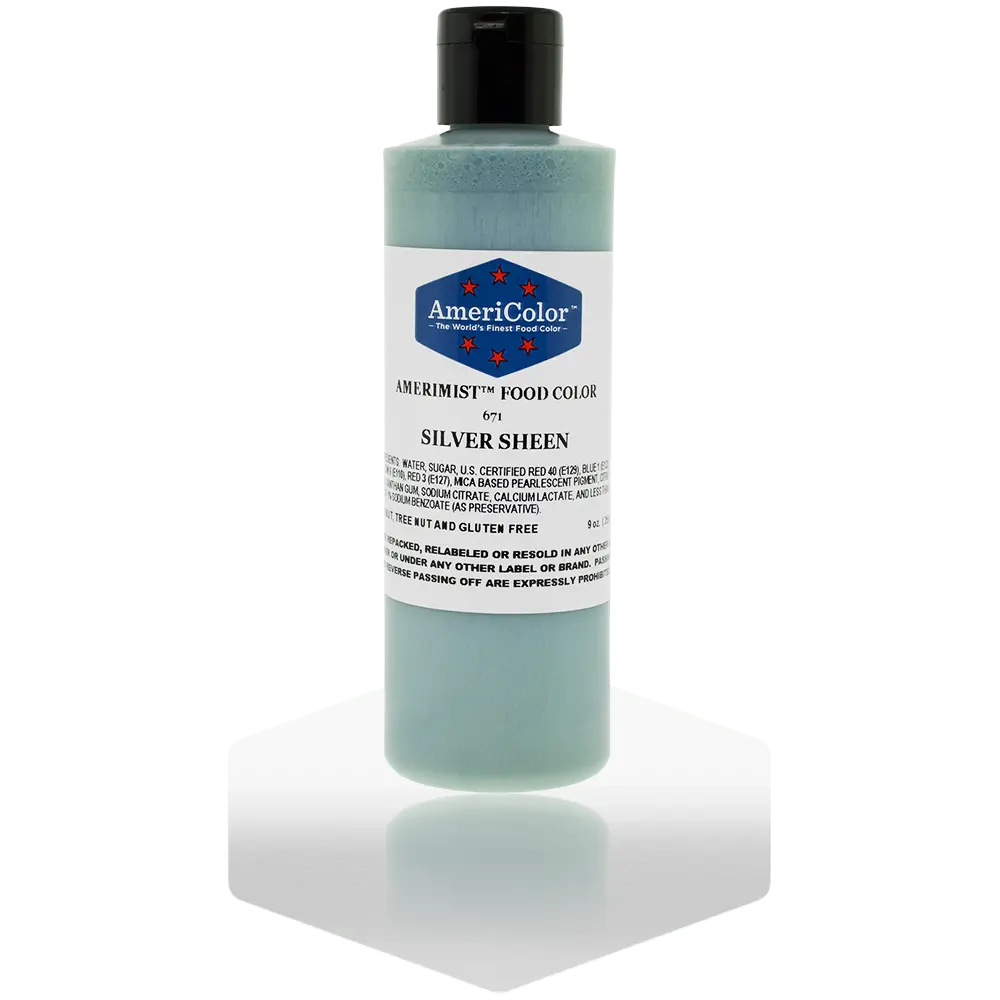 AmeriColor, Silver Sheen, 9 Ounce, AmeriMist Airbrush Food Coloring