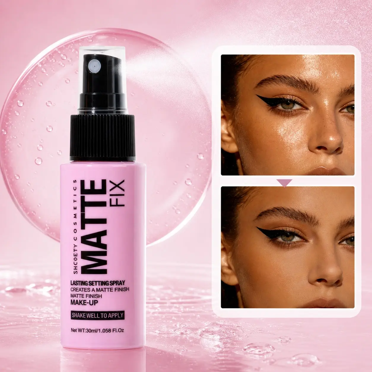 Summer Matte Long-Lasting Setting Spray Finishing Spray, Lightweight Fine Mist for Quick-Setting Makeup, Waterproof, Sweat-Proof and Oil-Control