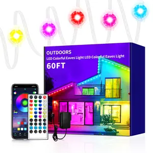Permanent Outdoor Light,50ft RGB Eave Lights,IP67 Waterproof LED Lights,Music Sync Outdoor Eave Lights for Halloween,Christmas,Roof,Garden