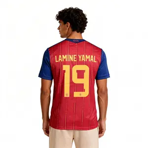 2026 Spain National Team Home Yamar No. 19 Short-Sleeve Soccer Jersey