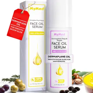 Dermaplane Oil for Smooth Razor Glide, with Squalane & Vitamin E, Face Oil for Dermaplaning Oil, All-Natural Formula, Non-Greasy 1.70 Fl Oz by Mymed