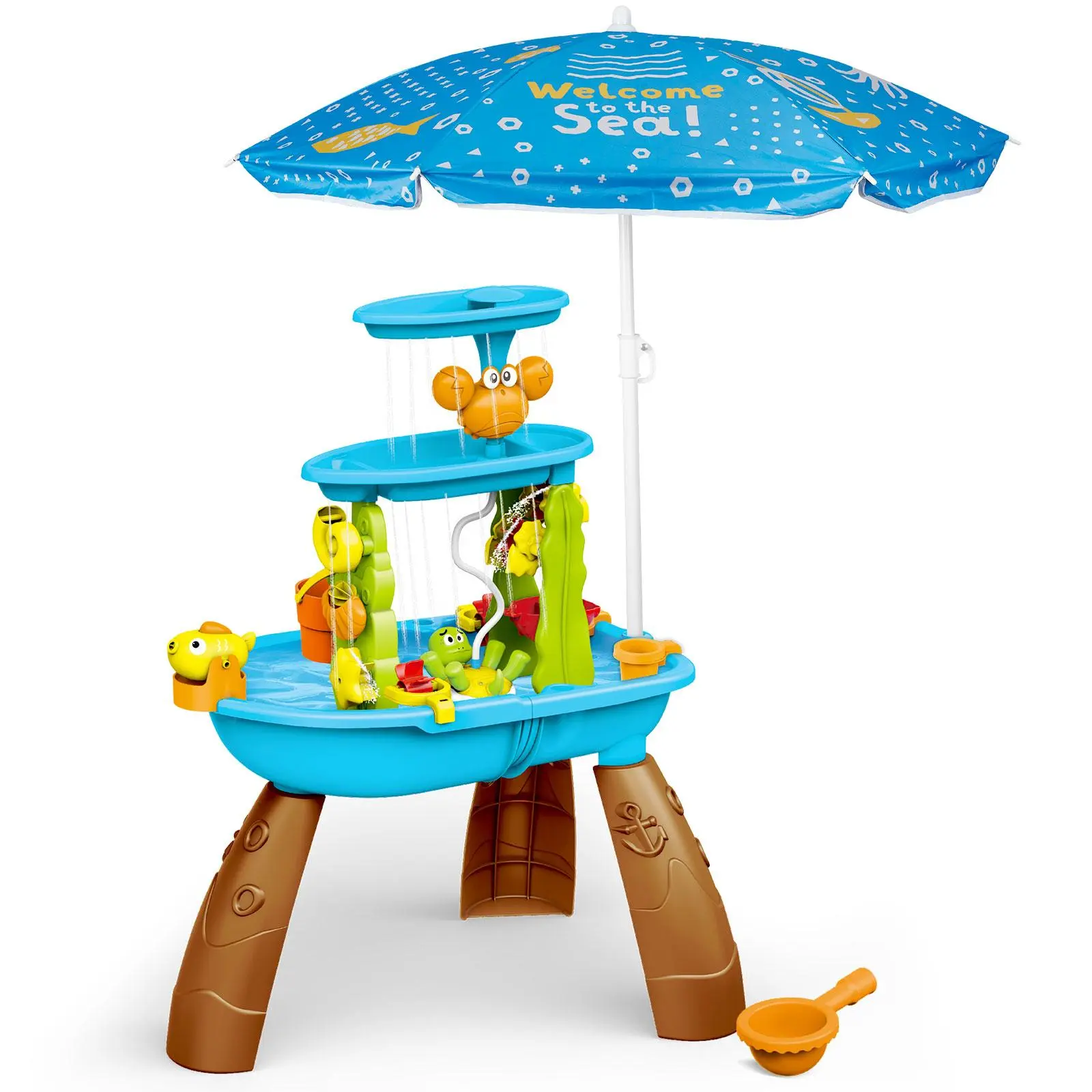 [2026 summer] Water&Sand Table with Umbrella for Kids Ages 4-8,Sand Water Table for Toddlers Age 3-5