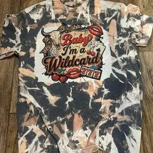 Wild card tee shirt bleached style