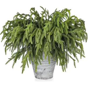 Artgar 30 Pcs Pine Branches - 18 Inch Artificial Pine Branches - Green Pine Stem - Real Touch Pine Branches - Christmas Greenery Pine Branches for DIY Flower Arrangement Home Indoor Christmas Decor