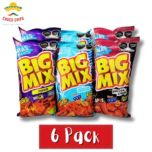 Barcel Big Mix | 6 Pack Of Chips | 2 Inglesa-Limon, 2 Fuego, 2 Queso | Authentic Mexican Chips | Snack Crunchy Crispy | Mexican Chips & Snacks by Chuco Chips