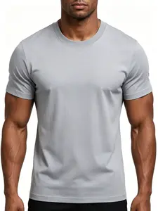 Men's Bamboo Cotton Plain Short-Sleeve Round Neck T-Shirt - Cooling, Breathable, Quick-Drying Minimalist Casual T-Shirt for Menswear Tops, Tshirt