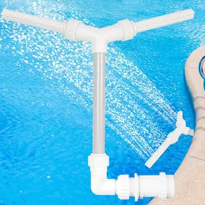Waterfall Sprinkler Dual Spray Pool Fountain Above and Inground Pools Fountain Adjustable Swimming Pool Accessories, Fit for 1.5 inches Pool Return Fittings, White
