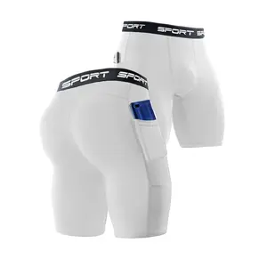 Men'S Solid Compression Shorts with Pockets - High Stretch, Quick-Dry Sportswear for Running, Cycling, Yoga & More - Black, Sporty Design for Indoor & Outdoor Activities, Sportswear Shorts |   Stretchy Fabric Shorts |   Quickdry Fabric