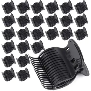 Women's Black 24-Piece Roller Clips - Replacement Claw Clips for Hair Curlers, Hair Section Styling Tools