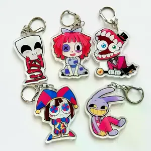The Amazing Digital Circus Charms Keychains - Gangle, Pomni, Cain, Ragatha, Jax - Cute Acrylic Cartoon Keychain, Funny Meme Character Charm for Keys, Bags, Backpack, Durable Gift for Fans & Collectors