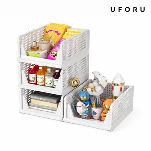 UFORU 5 Pack Stackable Wardrobe Organizer Baskets, Space-Saving Foldable Closet Storage Bins, Pull-out Drawer Design forClothes, Pantry & Bathroom Organizationdealsforyou#SummerWins
