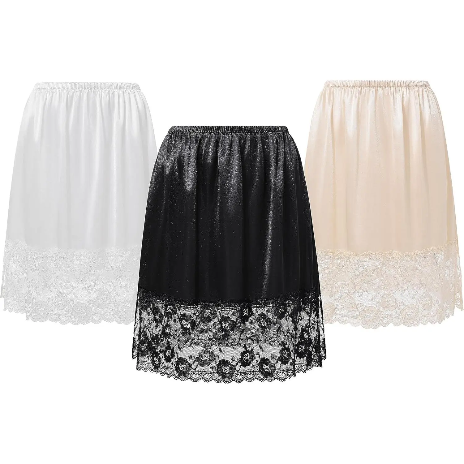 Half Slips for Under Dresses - 20" Black White Womens Underskirt Half Slip Women Under Dress Shirt Skirt Extender JinhuanXuan SHOP
