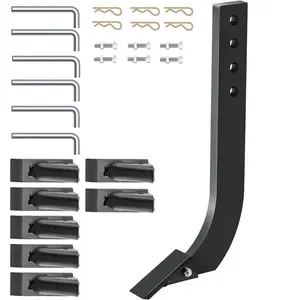 VEVOR Box Blade Shank, Summervibes, 18'' Scarifier Shank, 4 Holes Box Scraper Shank, Ripper Shank with Removable Tapered Teeth and Pins, Adjustable Shanks Assembly for Replacement, Digging, Plowing, 6PCS