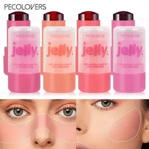 Blush Jelly Lipstick Rouge Cream Shimmer Glossy Blusher Stick Monochrome Blush Mud Matte Moisturizing Makeup Lip Tint Cheek Color