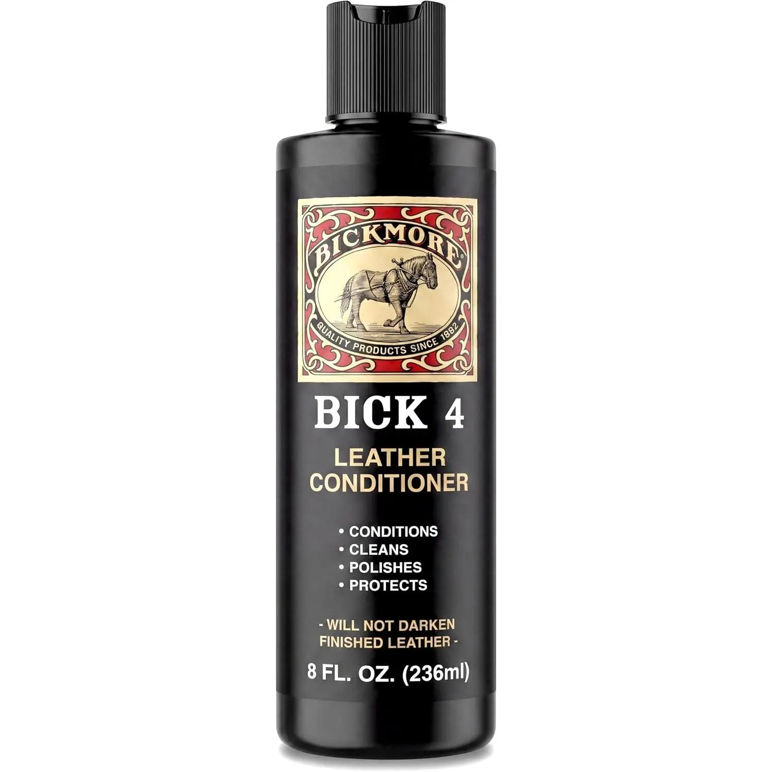 Bick 4 Multi-Purpose Leather Conditioner & Cleaner, 8 oz - Won't Darken Leather Items, Made in USA for Shoes, Furniture, Auto Interiors