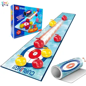 Suntomo Mini Tabletop Shuffleboard for Kids, Indoor Table Top Curling Games, Portable Family Board Games for Kids & Adults, Easy to Set Up Desktop Indoor/Outdoor Fun
