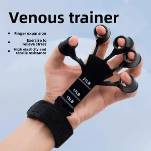 Vein trainer, finger training, flexible rehabilitation, grip equipment, five-finger strength, wrist exercise, blue tendons, arm training, Adjustable hand strengthener