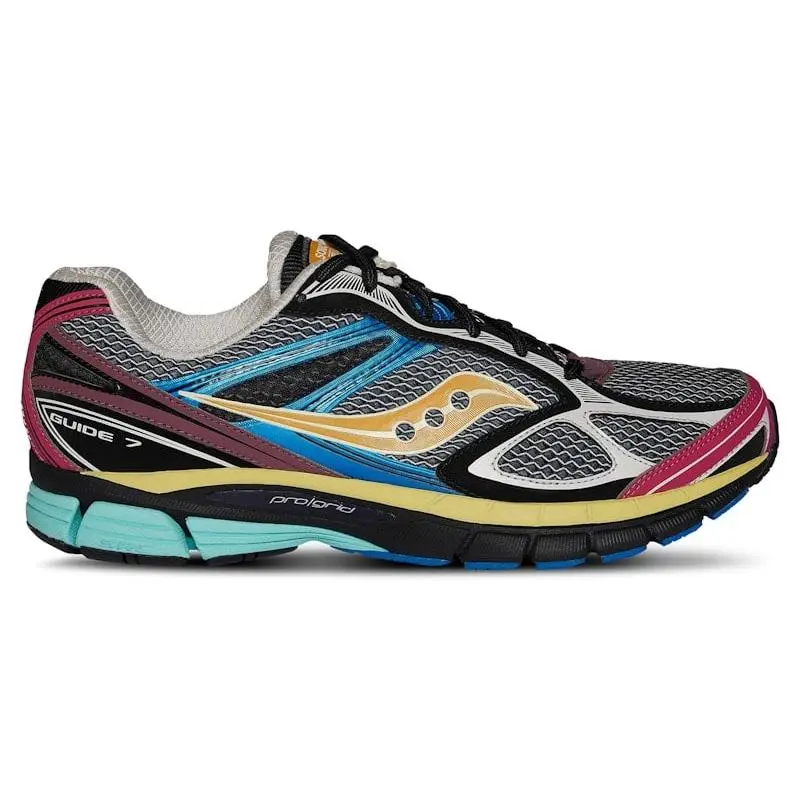 Saucony Guide 7 Black Multi Running Shoes for Men & Women – Supportive Performance Sneakers with Breathable Mesh Upper, Responsive Cushioning, Stability Technology, Durable Rubber Outsole, and Comfortable Low-Top Design for Running, Walking & Everyday