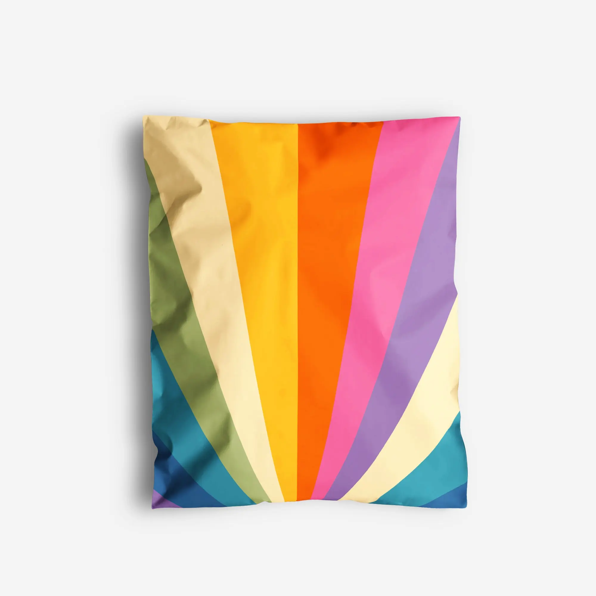 Package Mint Poly Mailers 10x13 - 100 Pack Retro Rainbow Design Poly Mailers Shipping Bags - Waterproof, Tear-Resistant, Self-Adhesive Seal - Decorative Mailing Bags for Clothes, Accessories