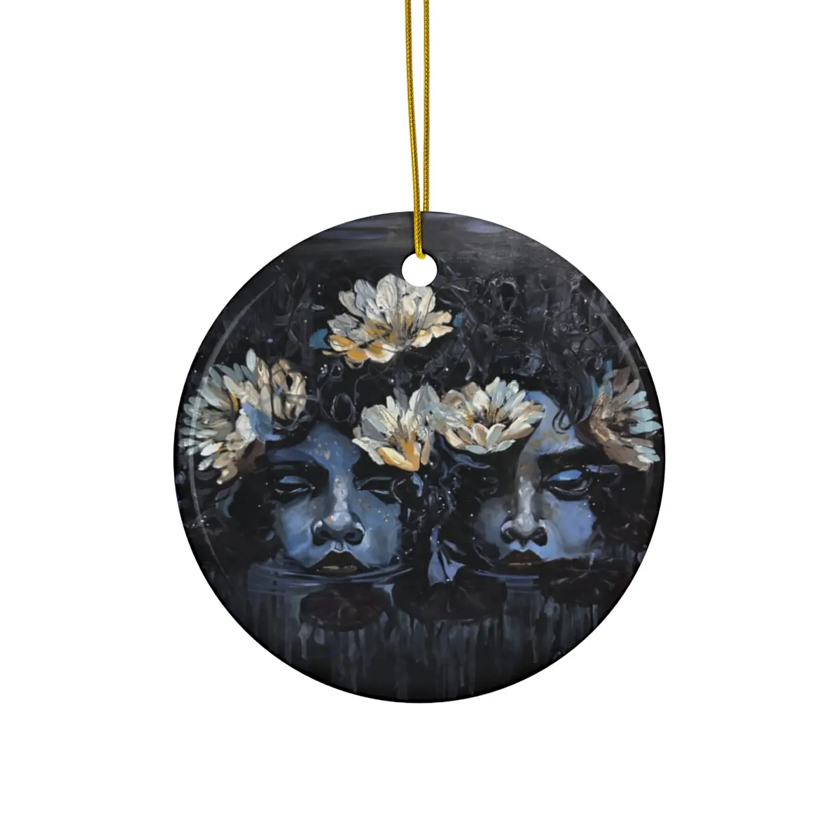 Ceramic Ornament, Dark Fantasy Art Ornament for Christmas Tree, Holiday Decoration, Gothic Home Decor, Gift for Fantasy Lovers, Unique