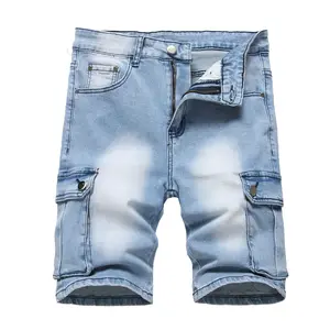 JUNBAOSS Men's Slim Fit Stretch Denim Shorts Ripped Skinny Jean Shorts for Men Fashion Straight Comfort Flex Waist Short Jean Street Style Distressed Classic 5-Pocket Styling Fabric Menswear Hipster Cotton