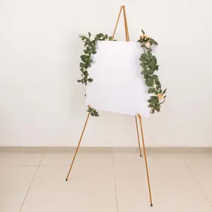 Gold Metal Sign Holder Easel Stand, Collapsible Tripod Stand 65" Gold Metal Sign Holder Easel Stand, Collapsible Tripod Stand 65"