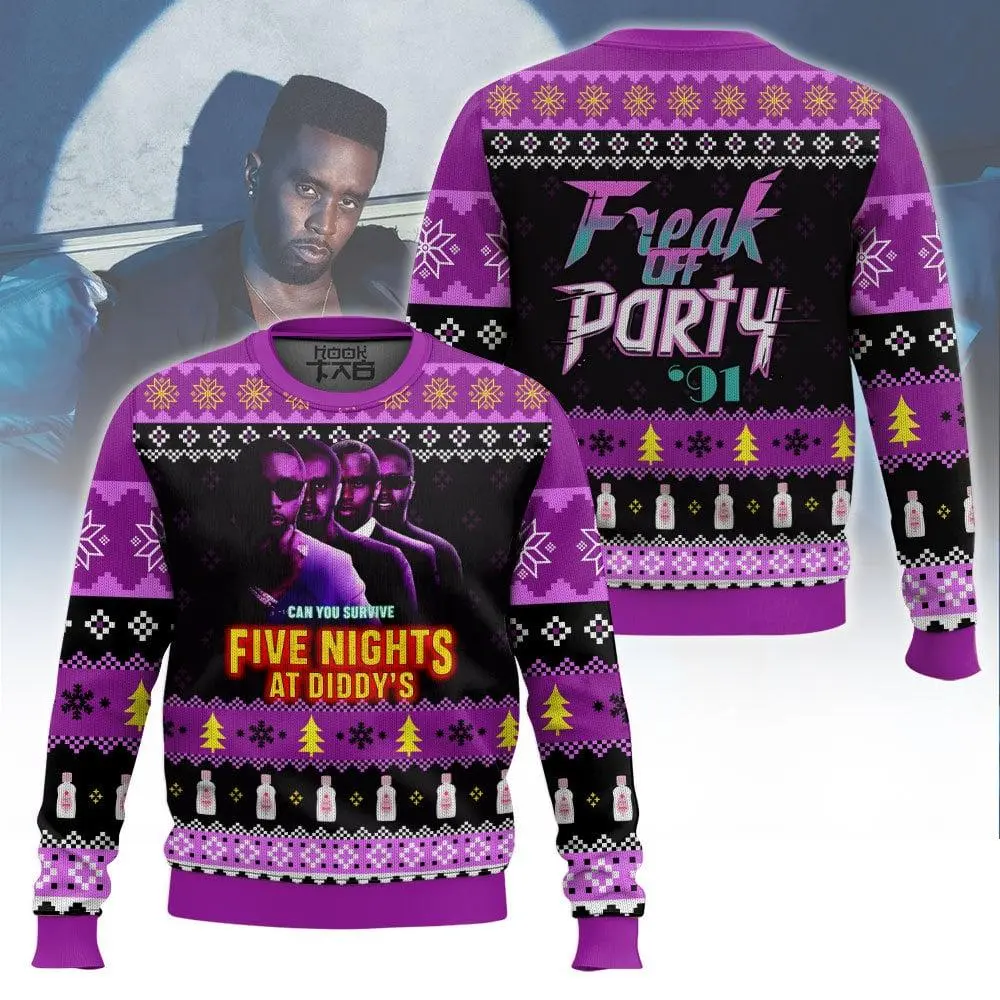 [HOT UGLY] Five Nights At Diddy’s Ugly Christmas Sweater