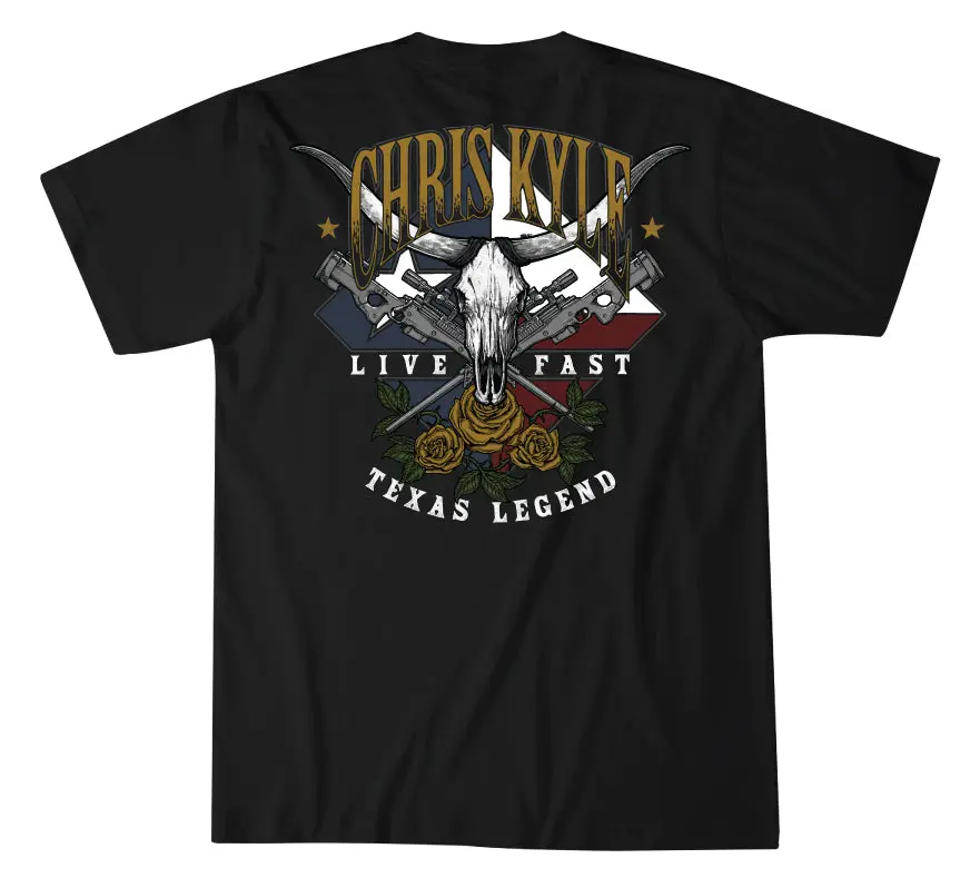 Howitzer Men's Chris Kyle Odessa US Pride Veterans T-Shirt - 100% Cotton Casual Military Graphic Short-Sleeve Pull-On Tshirt, Refer to Sizing Chart
