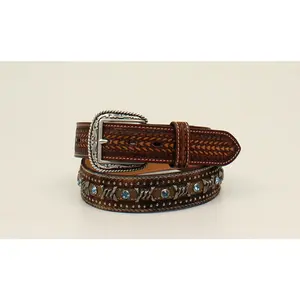Ariat Calf Hair Barbwire with Turquoise Accent Belt