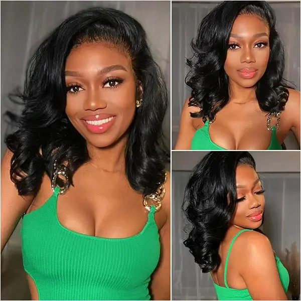Celie Hair Human Hair  Short Loose Body Wave 6x5 Pre-Cut HD Lace Pre-bleached Knots 180% Density Pre-plucked Hairline Glueless Wig