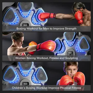 Music Boxing Machine with Gloves for Adults Boxing Machine Wall Mounted Music, Smart Connection Boxing Equipment for Home and Gym, Training Machine with Electronic Wall Mounted