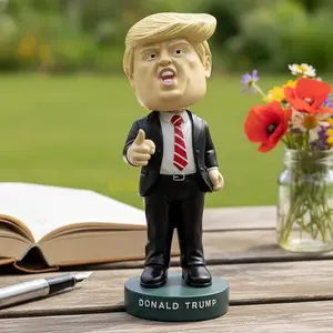 Donald Trump Talking Bobblehead Figurine - High-Quality Resin Hand-Painted Sculpture, Desk/Office Decor, Collectible Patriotic Gift for Trump Supporters