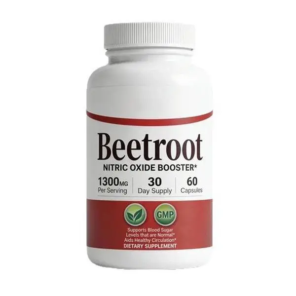 Beetroot Capsules 1300mg Nitric Oxide Booster Daily Supplement With Beet Root Powder For Energy & Circulation Support 60 Capsules