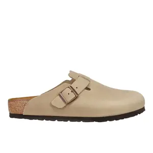 BIRKENSTOCK Mens Boston Oiled Leather Clogs Casual - Beige