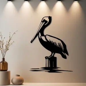 Housewarming Gift 1pc Pelican Metal Wall Art, Pelican Metal Wall Art Decoration with Finish - Ideal Gift for Christmas, Modern home decor, Desktop Decor, Anniversary, Wedding, Housewarming - Home Wall Western Wall Art