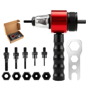 GJANSH Riveting Gun, M3-M8 Electric Riveting Gun, Automatic Riveting Gun with Carrying Case, Nut Gun Electric Ram Gun Adapter fathersdaygift