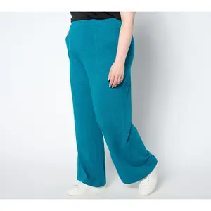 Denim & Co. Tall Slub Jersey Full Length Wide Leg Pant