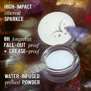 GLITTERPUCK Pressed Fairy Dust Eyeshadow Makeup Powder Cosmetic Water-Infused Pressed Glitter for Eyes Face Body Effortless Application