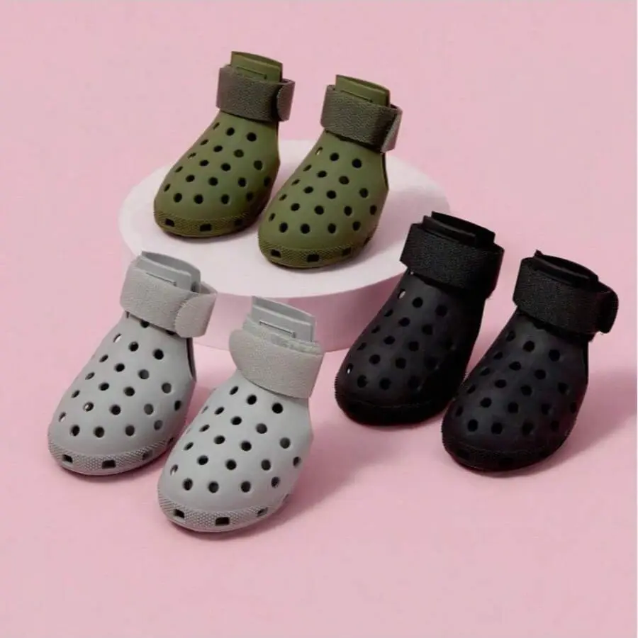 Breathable Non-Slip Pet Shoes 4-Pack, Comfortable Paw-Protective Puppy Shoes for All Seasons