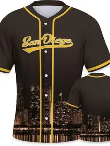 Men's San Diego Baseball Jersey, with Accents, Sporty Style, Fitted Crop Top, All-Season Clothing, Perfect for Gaming & Daily Use