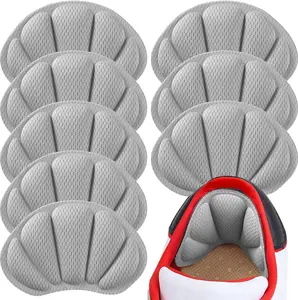Contoured Leather Foam Heel Cushion Pads - Self-Adhesive Peel Stick Reusable Inserts for Loose Leather Footwear, Enhance Shoe Fit, 8PCS Gray Women's Shoe & Boot Liners