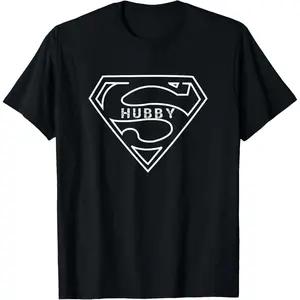 Super Hubby T Shirt Funny T Shirts for Husband Dad Fathers T-Shirt Pure Cotton Graphic Tees Menswear Top: Gifts for Men & Women