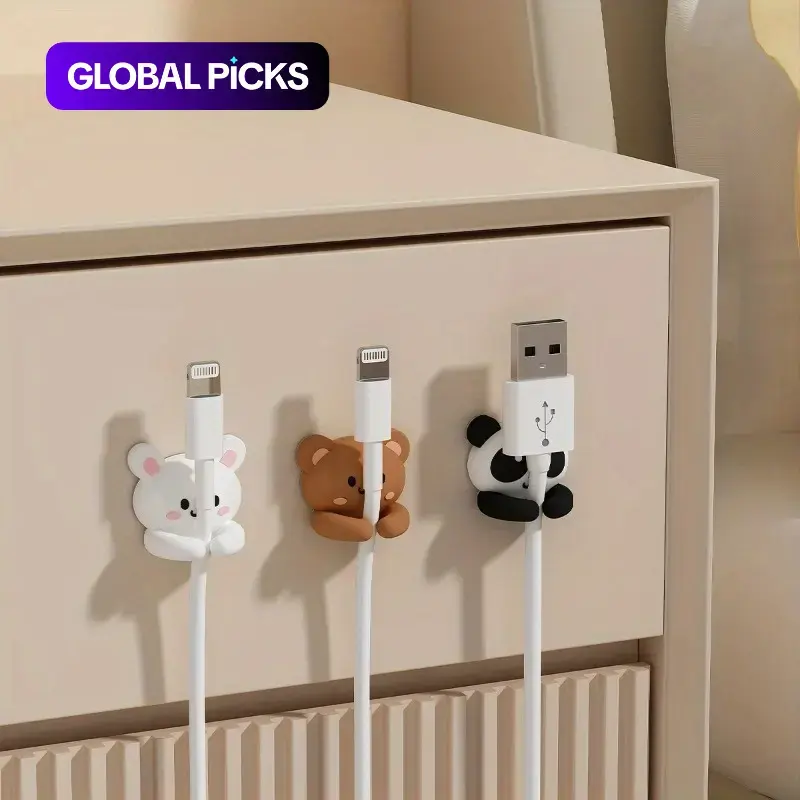 Animal Cable Clips Set, Cable Management Kit, Cord Organizer, Cord Storage, Desk Cable Organizer, PVC Wire Organizer with Protective Cover, Charging Cable Stand for Table & Bedside Organization, Multiple Colors #GLOBAL PICKS