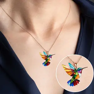 DUJO handmade colorful hummingbird necklace, a beautiful gift for bird lover mother & wife, high quality vibrant enamel, Modern Versatile Accessories Trendy Jewelry,Christmas Gift for Your Bird-Loving Wife or Mom